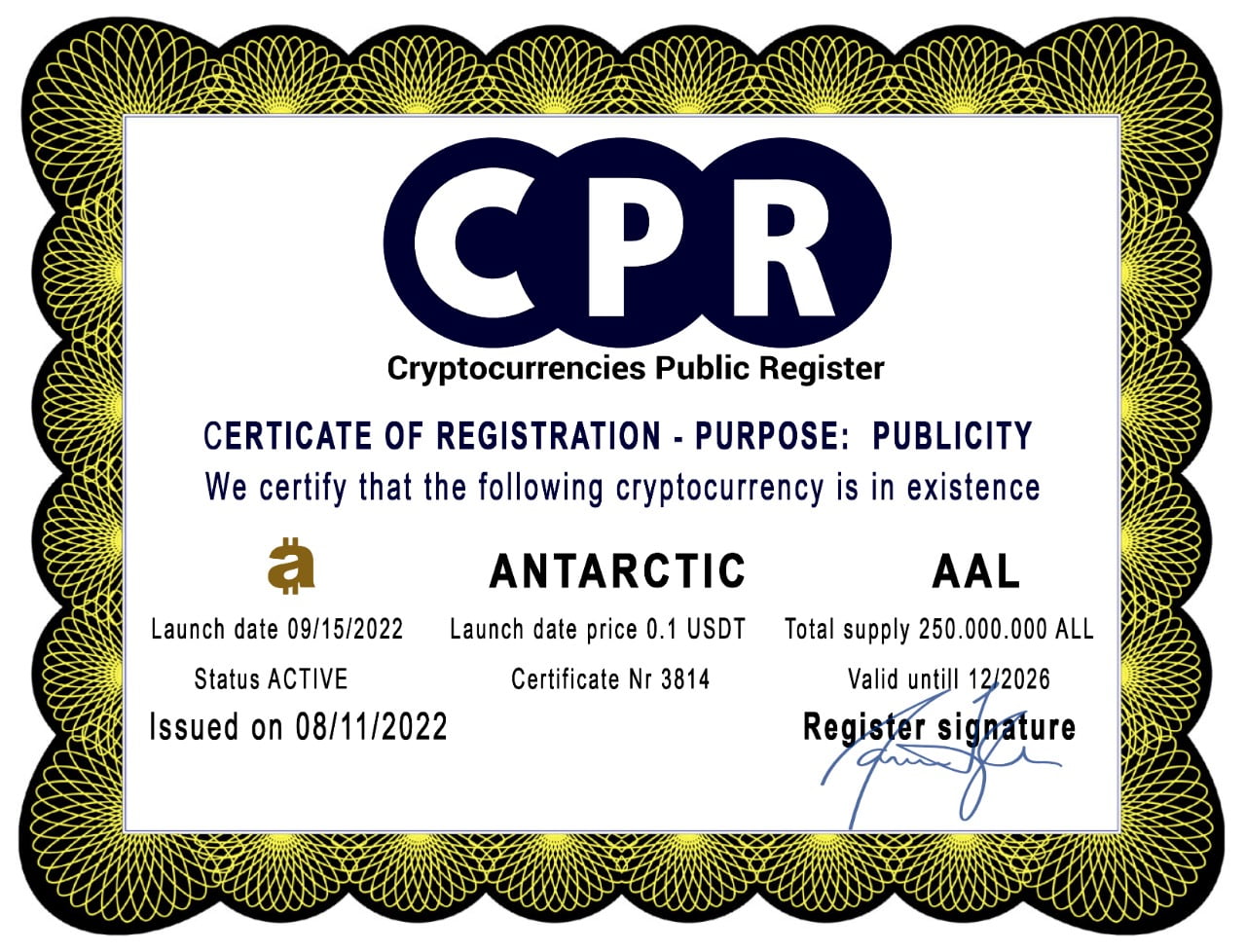 Certificate-Registration-Antarctic-AAL