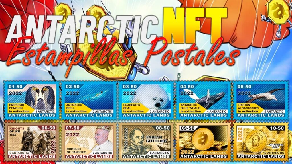 Sellos postales en NFT de Antarctic Lands