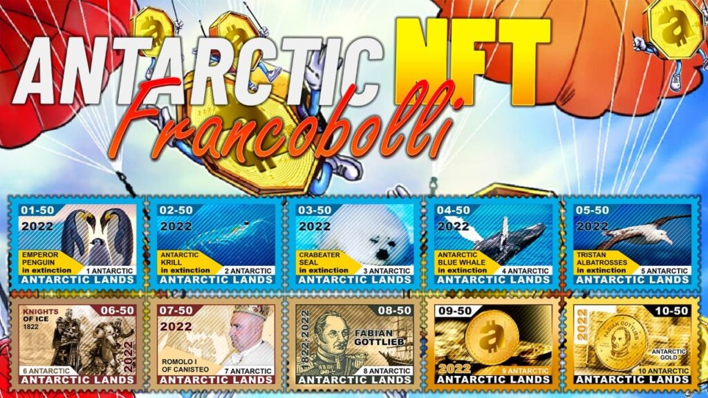 francobolli NFT di Antarctic Lands