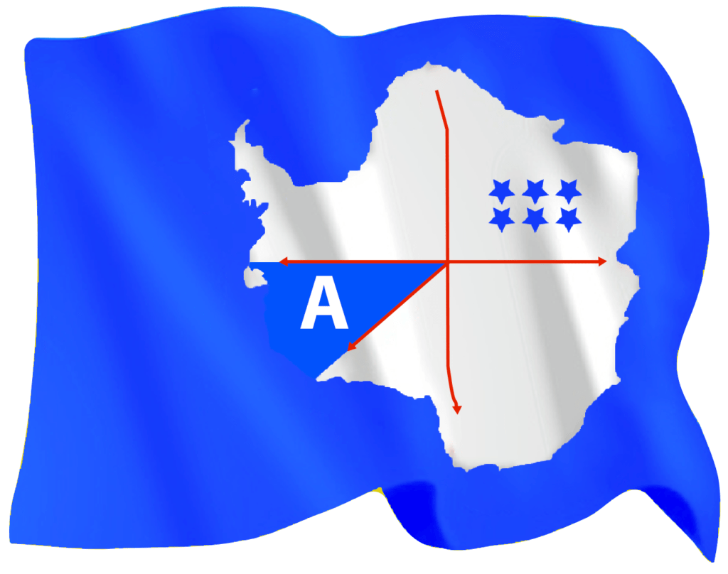 Bandiera dell'Antartide e del Principato di Anatrcticland