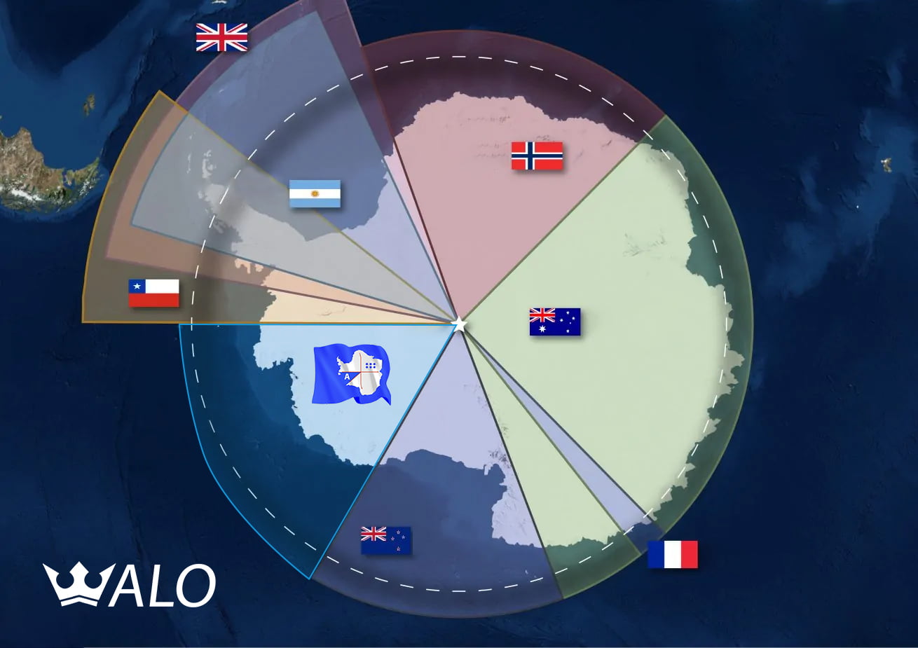 Maps of Antarctica claims and domains