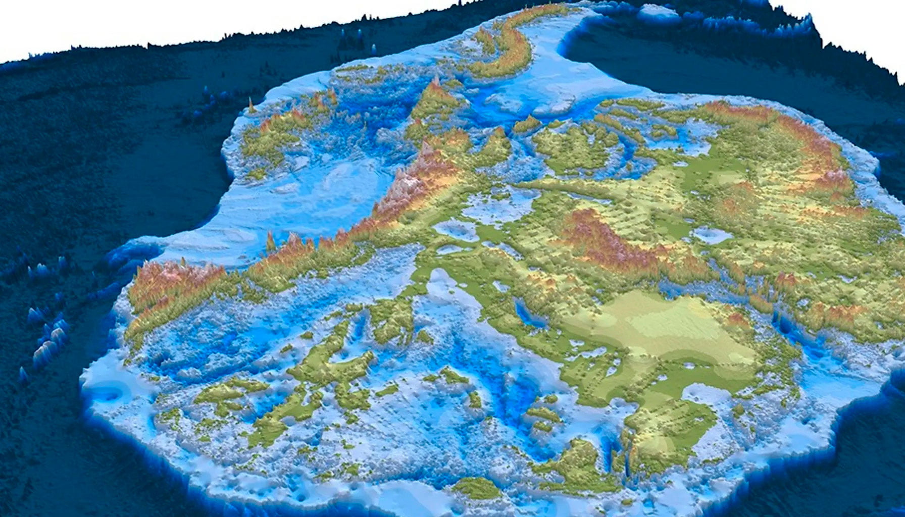 mappe dell'antartide senza ghiaccio